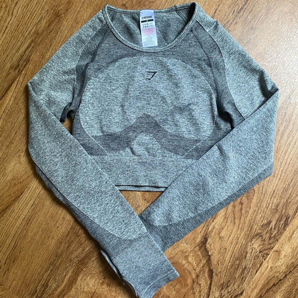 Gymshark Heathered Gray Long Sleeve Training Top Size M